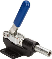 Gibraltar - 800 Lb Load Capacity, Flanged Base, Carbon Steel, Standard Straight Line Action Clamp - 4 Mounting Holes, 0.38" Mounting Hole Diam, 0.62" Plunger Diam, Whale Tail Handle - Makers Industrial Supply