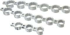 Proto - 15 Piece 1/2" Drive Flare Nut Crowfoot Wrench Set - 1-1/8 to 2", with Clip Rail - Makers Industrial Supply