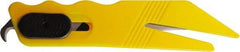 ICT - Fixed Safety Utility Knife - 1" Stainless Steel Blade, Yellow ABS Handle, 2 Blades Included - Makers Industrial Supply