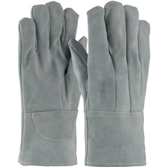 74-SC7104 Welders / Foundry Gloves - Foundry Glove - Hvy Side Split Cow - Wool Lined - Gry. - Sewn w/Kevlar - Exact Industrial Supply