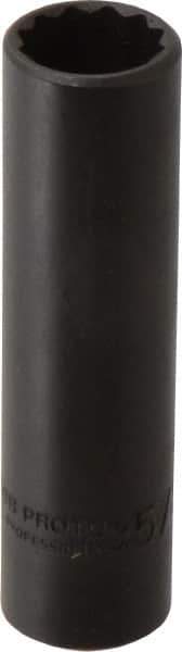 Proto - 5/8", 1/2" Drive, Deep Hand Socket - 12 Points, 3-1/4" OAL, Alloy Steel, Black Finish - Makers Industrial Supply