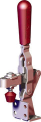 De-Sta-Co - 375 Lb Holding Capacity, Vertical Handle, Manual Hold Down Toggle Clamp - 56° Handle Movement, 96° Bar Opening, U-Bar, Flanged Base, Carbon Steel - Makers Industrial Supply