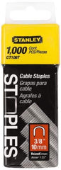 Stanley - 5/16" Wide Galvanized Steel Cable Staples - 3/8" Leg Length - Makers Industrial Supply