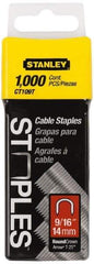 Stanley - 5/16" Wide Galvanized Steel Cable Staples - 9/16" Leg Length - Makers Industrial Supply