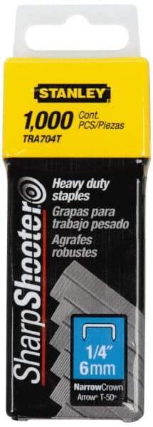 Stanley - 27/64" Wide Galvanized Steel Heavy Duty Power Crown Staples - 1/4" Leg Length - Makers Industrial Supply