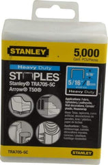 Stanley - 27/64" Wide Galvanized Steel Heavy Duty Power Crown Staples - 5/16" Leg Length - Makers Industrial Supply