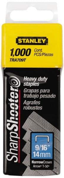 Stanley - 27/64" Wide Galvanized Steel Heavy Duty Power Crown Staples - 9/16" Leg Length - Makers Industrial Supply