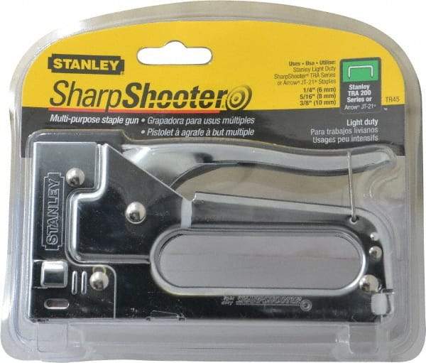 Stanley - Manual Staple Gun - 1/4, 5/16, 3/8" Staples, Chrome, Steel with Chrome Finish - Makers Industrial Supply