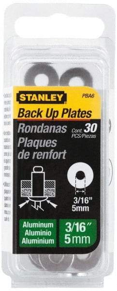 Stanley - Size 6, 1/2" Rivet Diam, Aluminum Round Blind Rivet Backup Washer - 1/16" Thick - Makers Industrial Supply