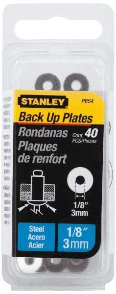 Stanley - Size 4, 3/8" Rivet Diam, Steel Round Blind Rivet Backup Washer - 1/16" Thick - Makers Industrial Supply