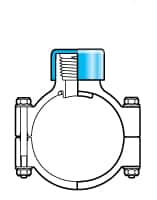 Value Collection - 6 x 2" PVC Plastic Pipe Clamp On Saddle with EPDM O-Ring - Schedule 40, Pipe O.D. x SR Fipt End Connections - Makers Industrial Supply