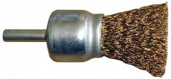 Value Collection - 4" Brush Diam, Flared End Brush - Medium Grade, 1/4" Diam Shank, 15,000 Max RPM - Makers Industrial Supply