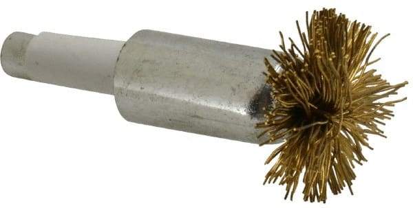 Value Collection - 1" Brush Diam, Flared End Brush - 1/4" Diam Shank, 15,000 Max RPM - Makers Industrial Supply