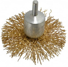 Value Collection - 3" Brush Diam, Flared End Brush - Coarse Grade, 1/4" Diam Shank, 15,000 Max RPM - Makers Industrial Supply