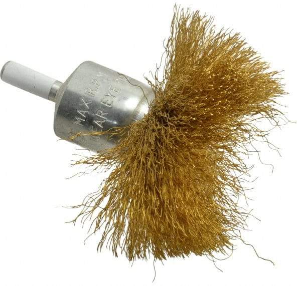 Value Collection - 3" Brush Diam, Flared End Brush - Fine Grade, 1/4" Diam Shank, 15,000 Max RPM - Makers Industrial Supply