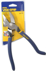 Irwin - 9" OAL, 1-1/2" Jaw Length x 1-1/4" Jaw Width, Side Cutting Ironworker's Pliers - Serrated Jaw, Standard Head, Textured Handles - Makers Industrial Supply