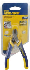 Irwin - 4-1/2" OAL, Diagonal Cutter - 1/2" Jaw Length x 7/64" Jaw Width, Oval Head, ProTouch Handle - Makers Industrial Supply