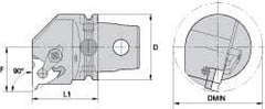 Kennametal - Insert Style LT 22NL, 60mm Head Length, Left Hand Cut, Internal Modular Threading Cutting Unit Head - System Size KM63, 43mm Center to Cutting Edge, Series LT Threading - Makers Industrial Supply