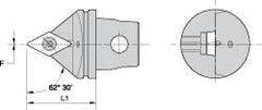 Kennametal - Neutral Cut, Size KM32, DC.. Insert Compatiblity, External Modular Turning & Profiling Cutting Unit Head - 35mm Head Length, Through Coolant, Series Screw-On - Makers Industrial Supply