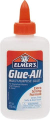 Elmer's - 4 oz Bottle White All Purpose Glue - 5 min Working Time, Bonds to Ceramic, Fabric, Leather, Paper & Wood - Makers Industrial Supply