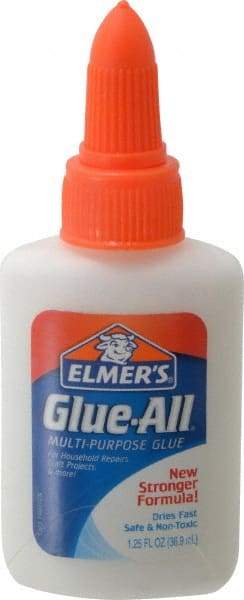 Elmer's - 0.25 oz Bottle White All Purpose Glue - 5 min Working Time, Bonds to Ceramic, Fabric, Leather, Paper & Wood - Makers Industrial Supply