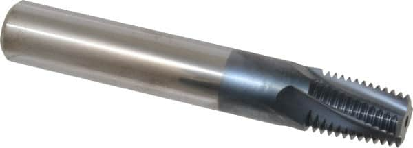 Carmex - 1/2-14 to 3/4-14 NPT, 0.61" Cutting Diam, 4 Flute, Solid Carbide Helical Flute Thread Mill - Internal/External Thread, 0.89" LOC, 4" OAL, 5/8" Shank Diam - Makers Industrial Supply