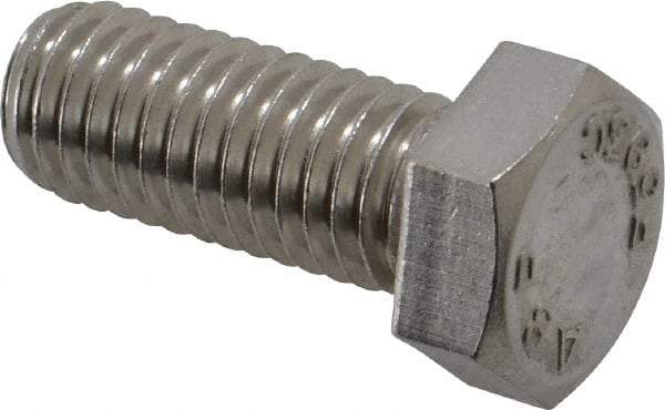 Value Collection - 1/2-13 UNC, 1-1/4" Length Under Head Hex Head Cap Screw - Fully Threaded, Grade 18-8 Stainless Steel, Uncoated, 3/4" Hex - Makers Industrial Supply