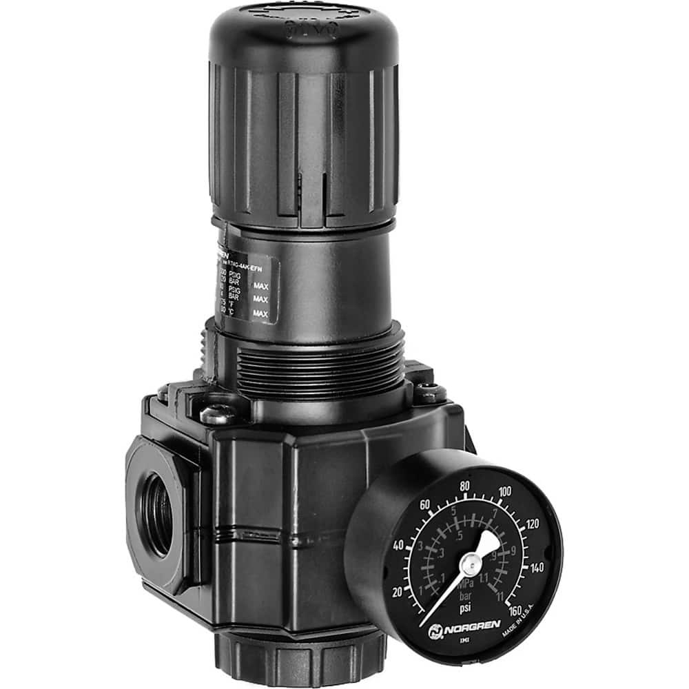 Compressed Air Regulator: 3/4″ NPT, 300 Max psi 6″ OAH