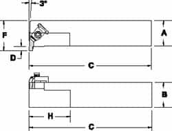 Tool-Flo - External Thread, Right Hand Cut, 3/4" Shank Width x 3/4" Shank Height Indexable Threading Toolholder - 4-1/2" OAL, FL 2L Insert Compatibility, FLE Toolholder, Series FLER - Makers Industrial Supply