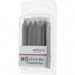 Wiha - 1/4" Drive, #1 Reversible Phillips/Slotted Screwdriver Bit - 2-3/8" OAL - Makers Industrial Supply