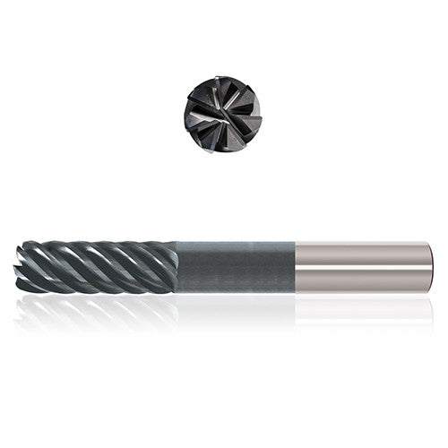 1/2″ Dia. × 1/2″ Shank × 7/8″ DOC × 5″ OAL, Sistral, 7 Flute, Variable Helix, Straight, External, Square, Solid End Mill - Exact Industrial Supply