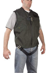 Gemtor - 350 Lb Capacity, Size XL, Full Body Vest Safety Harness - Polyester, Quick Connect Leg Strap, Quick Connect Chest Strap, Green - Makers Industrial Supply