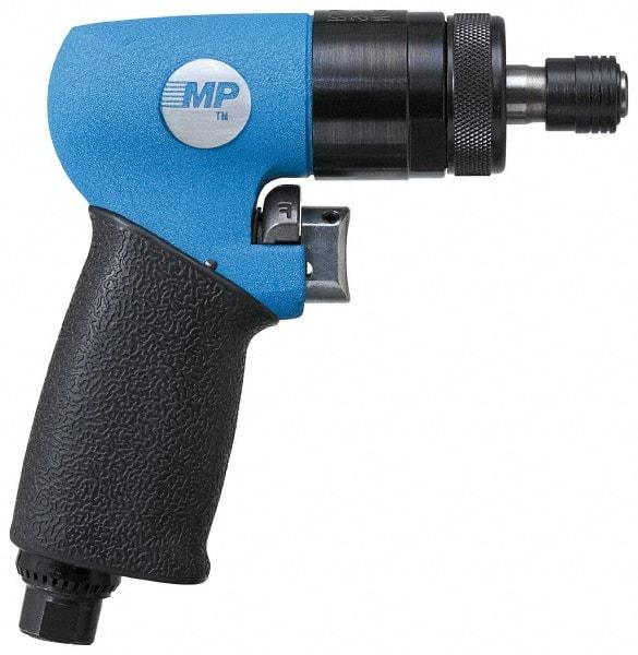 Master Power - 1/4" Bit Holder, 1,100 RPM, Pistol Grip Handle Air Screwdriver - 85 (Soft Pull) & 120 (Hard Slam) In/Lb Torque, 22 CFM - Makers Industrial Supply