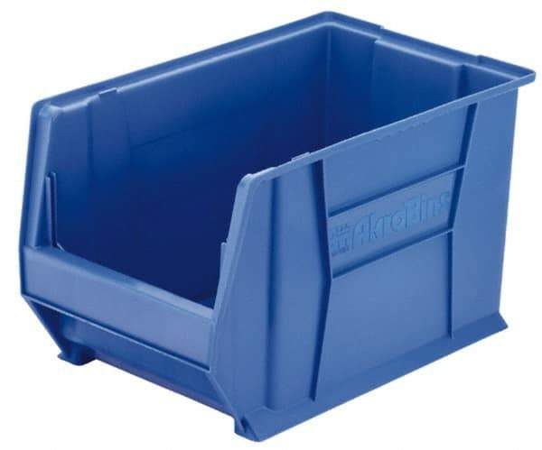 Akro-Mils - 300 Lb. Load Capacity, 20" Deep, Yellow Polymer Hopper Stacking Bin - 12" High x 18-3/8" Wide x 20" Long - Makers Industrial Supply