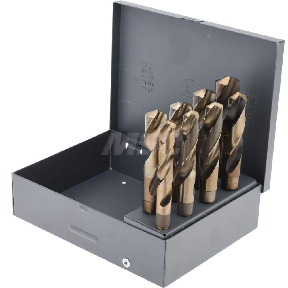 Drill Bit Set: Reduced Shank Drill Bits, 1″ Drill Bit Size, 118 °, Cobalt Bright/Uncoated, Standard