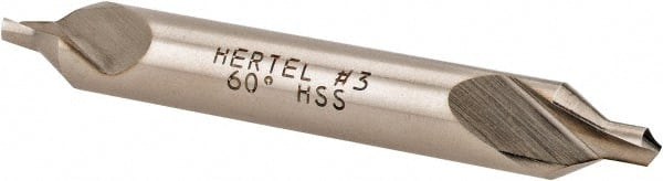 Hertel - #3 Plain Cut 60° Incl Angle High Speed Steel Combo Drill & Countersink - Makers Industrial Supply