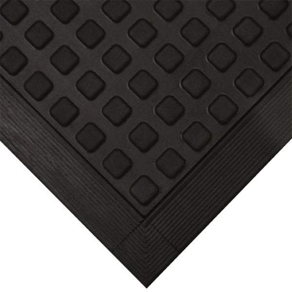 Wearwell - 5' Long x 2' Wide x 5/8" Thick, Anti-Fatigue Modular Matting Tiles - Black, For Dry Areas, Series 502 - Makers Industrial Supply