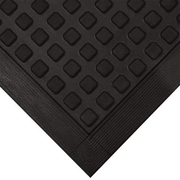 Wearwell - 5' Long x 3' Wide x 5/8" Thick, Anti-Fatigue Modular Matting Ramp Edge - Male, 1 Interlocking Side, Black, For Dry Areas, Series 502 - Makers Industrial Supply