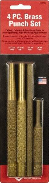 Mayhew - 4 Piece Drift, Pin, Starter Punch Set - 1/4 to 3/8" Round Shank, Comes in Pouch - Makers Industrial Supply