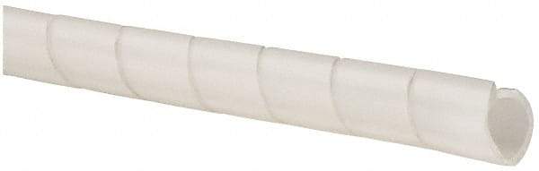 Made in USA - 0.396" ID, Natural (Color) HDPE Wire & Hose Harness Cable Sleeve - 100' Coil Length, High Density, 3/8 to 4" Bundle Diam, 1/2" Hose Capacity, 65 Shore D - Makers Industrial Supply