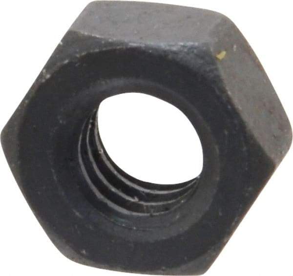 Gibraltar - 1/4-20 UNC Steel Right Hand Heavy Hex Nut - 7/16" Across Flats, 7/32" High, Black Oxide Finish - Makers Industrial Supply