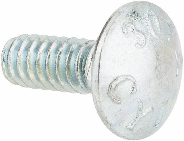 Value Collection - #10-24 UNC 1/2" Length Under Head, Standard Square Neck, Carriage Bolt - Grade 2 Steel, Zinc-Plated Finish - Makers Industrial Supply