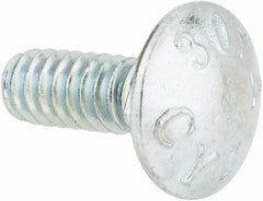 Value Collection - #10-24 UNC 1/2" Length Under Head, Standard Square Neck, Carriage Bolt - Grade 2 Steel, Zinc-Plated Finish - Makers Industrial Supply