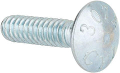 Value Collection - #10-24 UNC 3/4" Length Under Head, Standard Square Neck, Carriage Bolt - Grade 2 Steel, Zinc-Plated Finish - Makers Industrial Supply