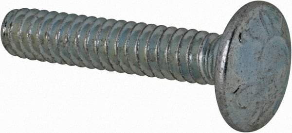 Value Collection - #10-24 UNC 1" Length Under Head, Standard Square Neck, Carriage Bolt - Grade 2 Steel, Zinc-Plated Finish - Makers Industrial Supply