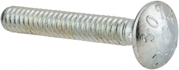 Value Collection - #10-24 UNC 1-1/4" Length Under Head, Standard Square Neck, Carriage Bolt - Grade 2 Steel, Zinc-Plated Finish - Makers Industrial Supply