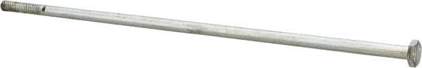 Value Collection - 1/4-20 UNC, 8-1/2" Length Under Head Hex Head Cap Screw - Partially Threaded, Grade 2 Steel, Zinc-Plated Finish, 7/16" Hex - Makers Industrial Supply