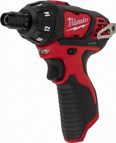 Milwaukee Tool - 12 Volts, Lithium-Ion Battery, Pistol Grip Cordless Screwdriver - 500 RPM, 150 Inch/Lbs. Torque - Makers Industrial Supply