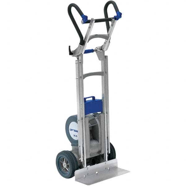 Wesco Industrial Products - 725 Lb Capacity 47" OAH Stair Climbing Battery Powered Hand Truck - Ergonomic Dual Grip Handle, Aluminum, Microcellular Wheels - Makers Industrial Supply