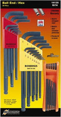 Bondhus - Hex Key Sets - MP.050-3/8/1.5-1MM TRIPLE PK L-WRNCHS ST - Makers Industrial Supply